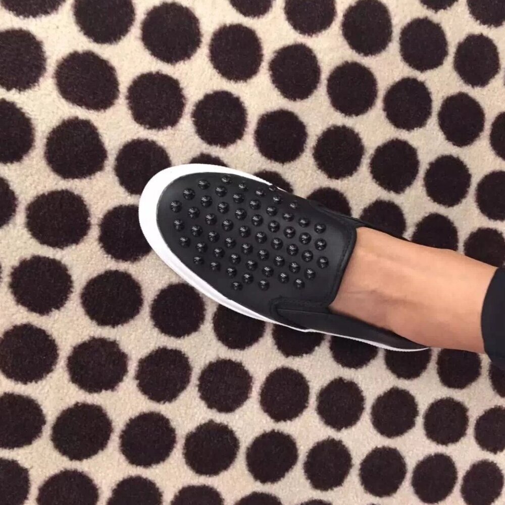 Coach "Chrissy Rivets” SPRT NAPPA leather black 8M studded loafers casual travel - Picture 9 of 9